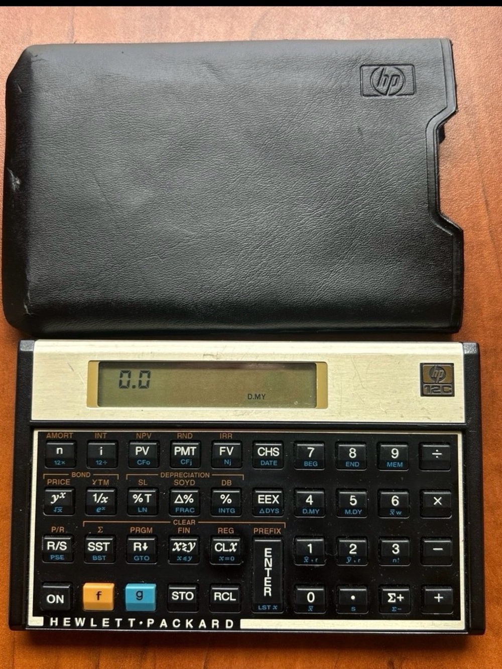 HP Black and Silver Financial Calculator with Protective Sleeve